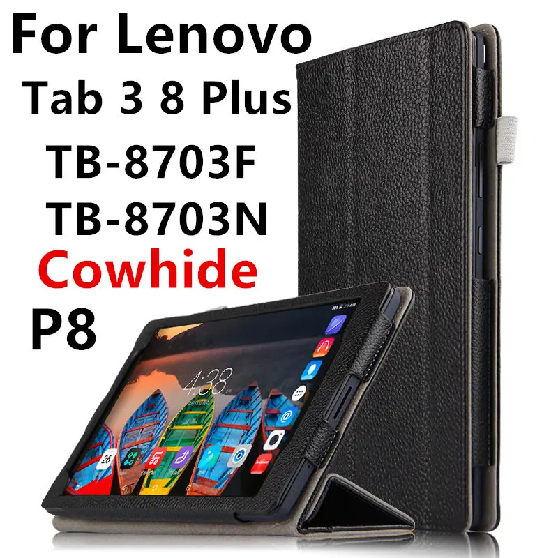 

Case Cowhide For Lenovo Tab 3 8 Plus P8 Smart Cover Genuine Leather Tablets Protective 8 inch For TB-8703F TB-8703N Protector