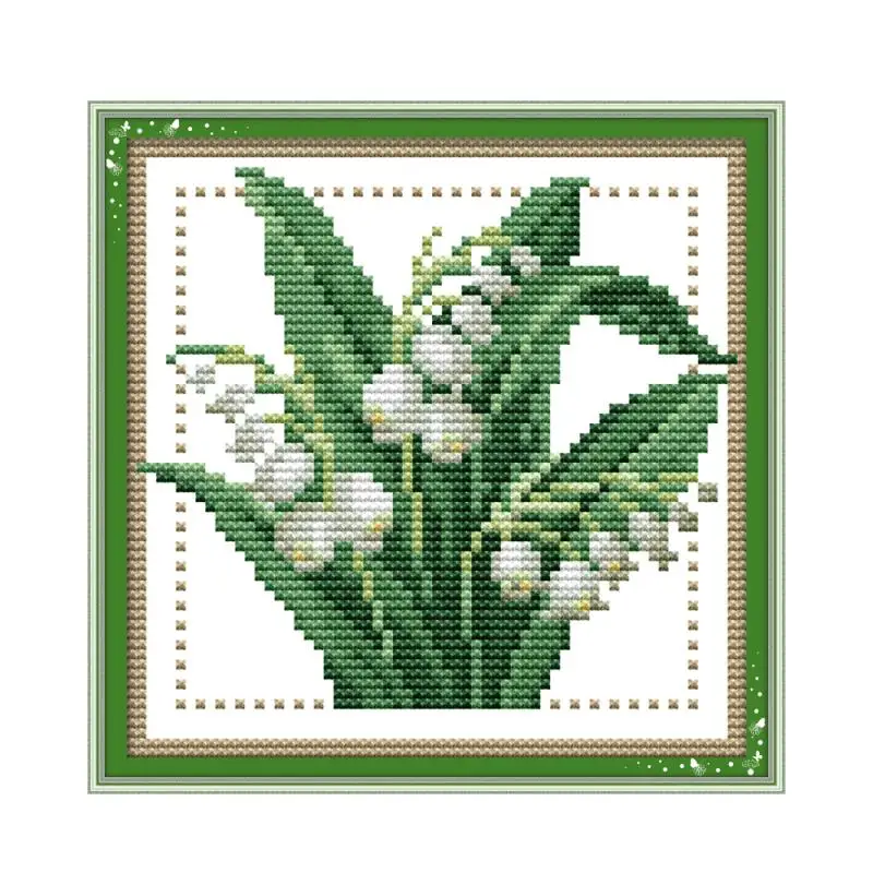 Counted Cross Stitch Kits Mini December Flowers Plant Series