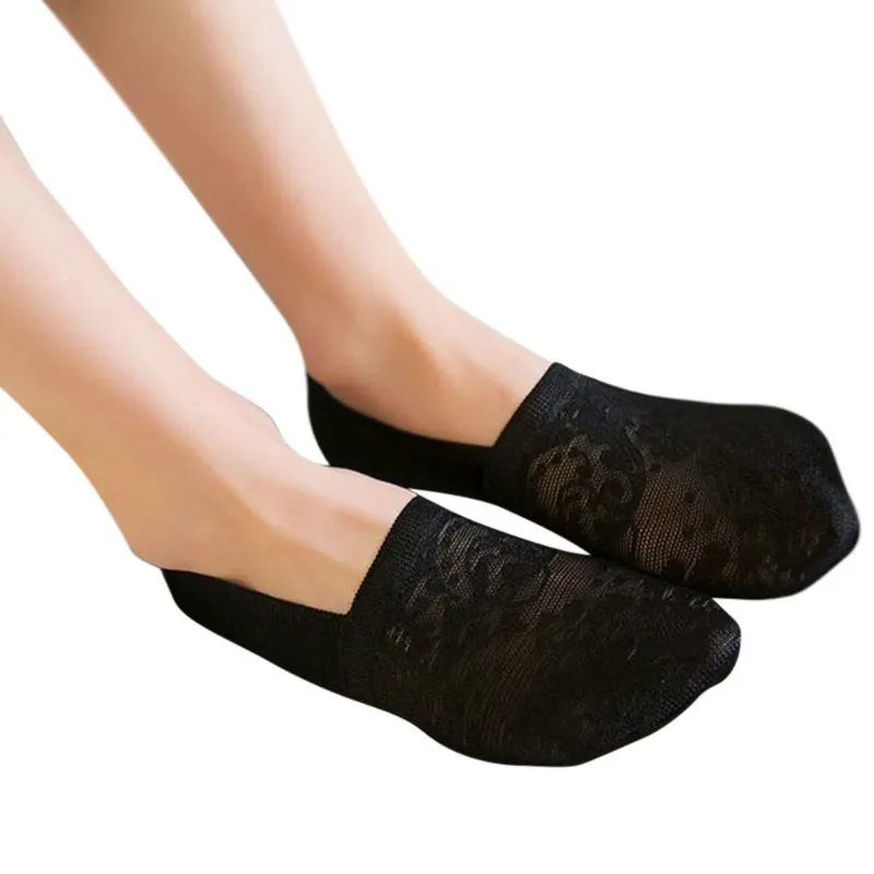 

Women Summer Cotton Lace Antiskid Invisible Liner Low Cut Socks z312