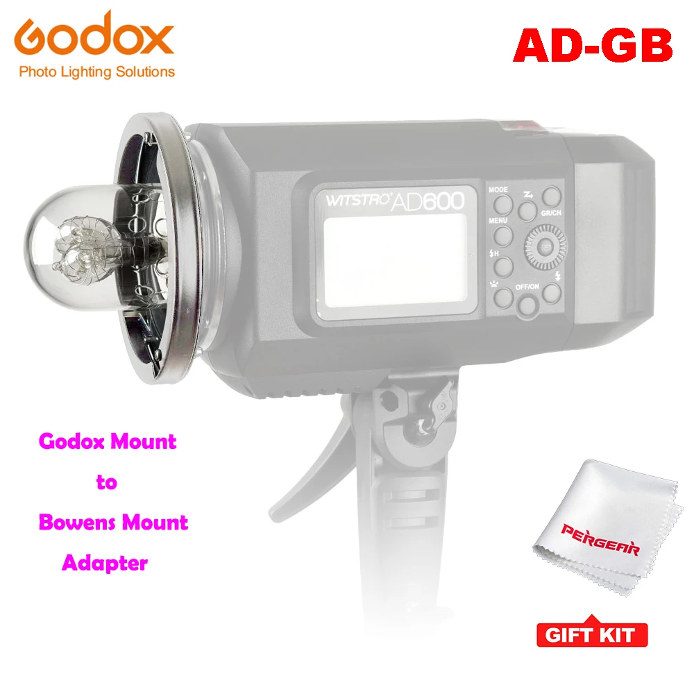 

Godox Mount to Bowens Mount Adapter Speed Ring Converter for AD600 AD600M Godox Mount Flash with Pergear Cleaning Cloth