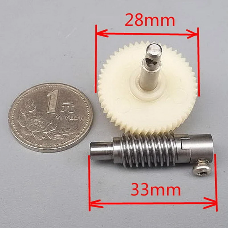 1 juego DIY 28mm plástico gusano reducción engranaje Set Metal rueda reductor de velocidad engranajes accesorios herramientas