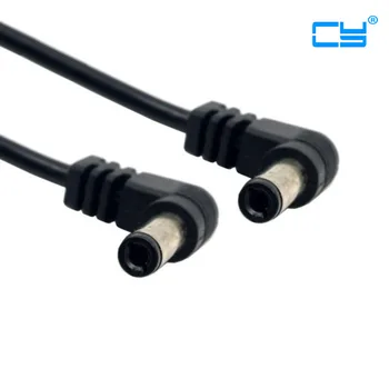 

100PCS/lot DC Power 5.5 x 2.1mm / 2.5mm Male to 5.5 2.1/2.5mm Male Plug Cable Right Angled 90 Degree 60cm