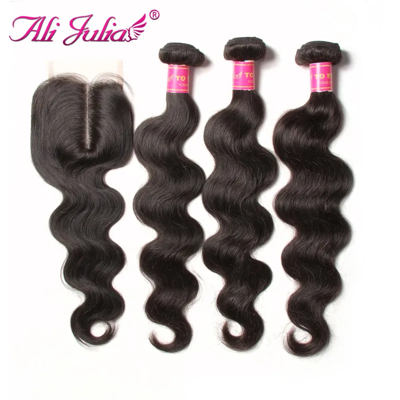 Brazilian Virgin Hair With Closure Body Wave Lace Closure With Bundles 100% Unprocessed Virgin Brazilian Hair With Closure