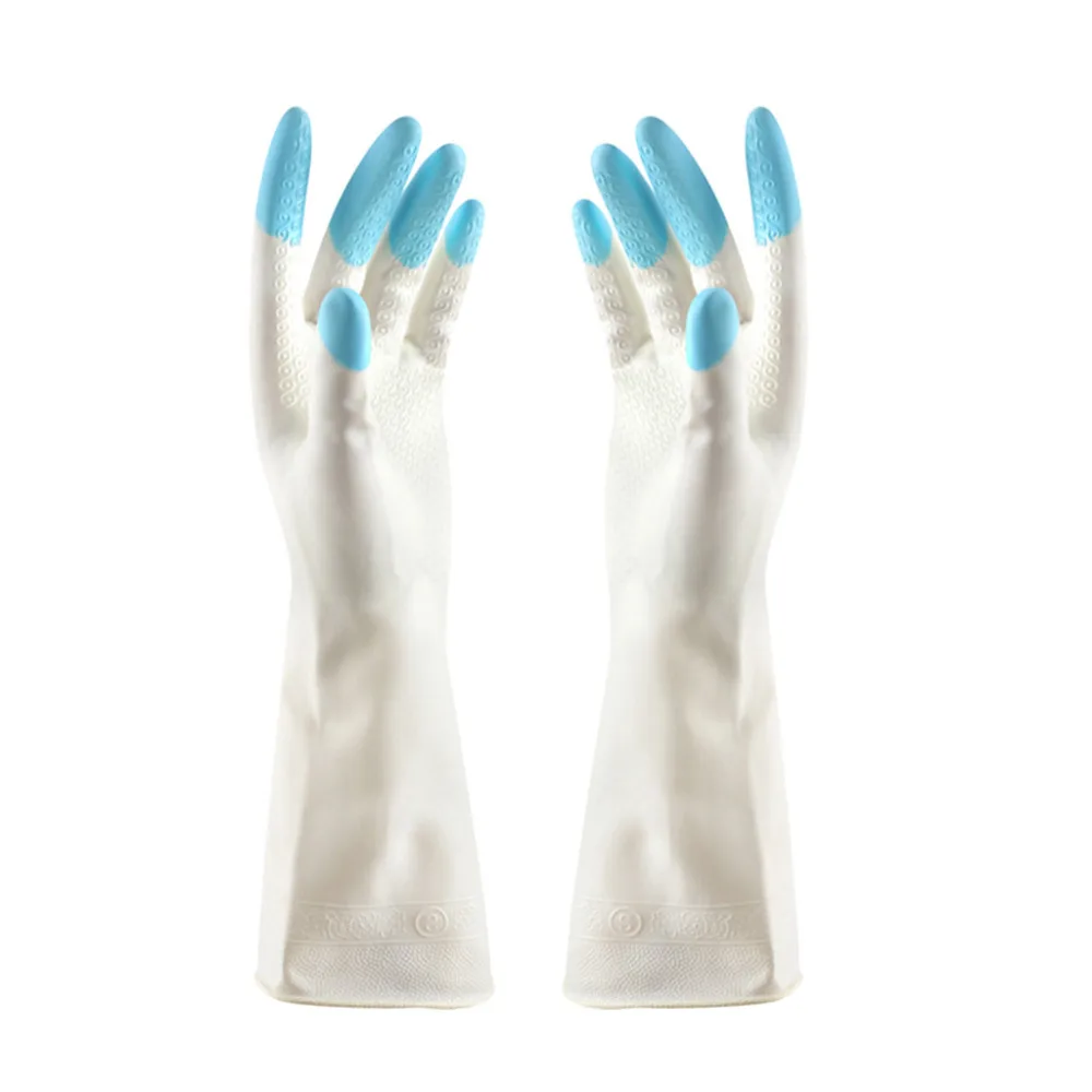 3 Pairs Rubber Gloves Latex Free Kitchen Cleaning Gloves Household