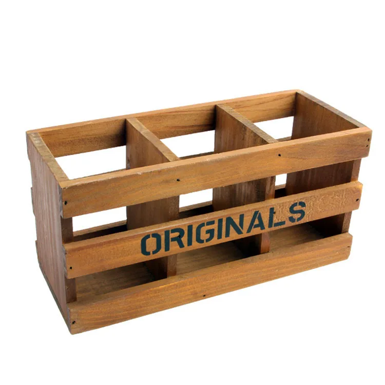 

Retro Rectangle Hollow-out Wooden Storage Box Desktop Office Stationery/ Remote Controller Storage Box 3 Colors for Choosing