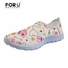 FORUDESIGNS/; Лидер продаж; женская обувь для медсестер; летние дышащие удобные кроссовки на плоской подошве; женские лоферы; Повседневная пляжная обувь без застежки