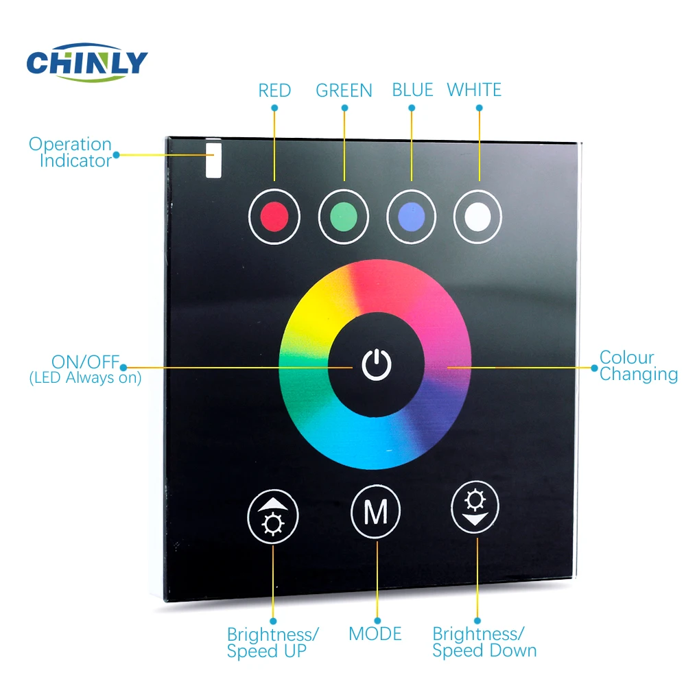 Цветная(RGB светодиодный сенсорный переключатель Панель контроллер DIY светодиодное освещение для дома диммер для DC12V 24 V светодиодный RGB световые полосы