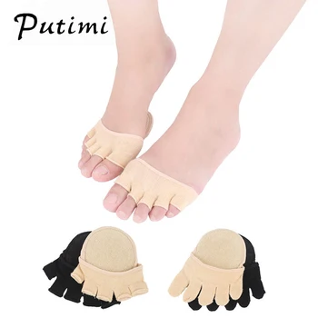 

PUTIMI Foot Toe Socks for Pedicure Front Foot Pads Toe Pad Orthopedic Cotton Sock Heels Toe Protector Foot Care Tool 2Pcs=1Pair