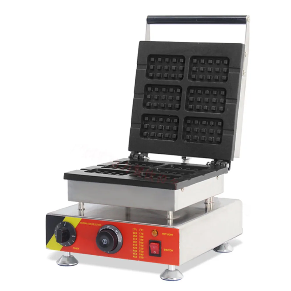 

Stainless Steel Waffle Baker Commercial Electric Waffle Maker Time Temperature Control Cake Snack Oven Kitchen Tools