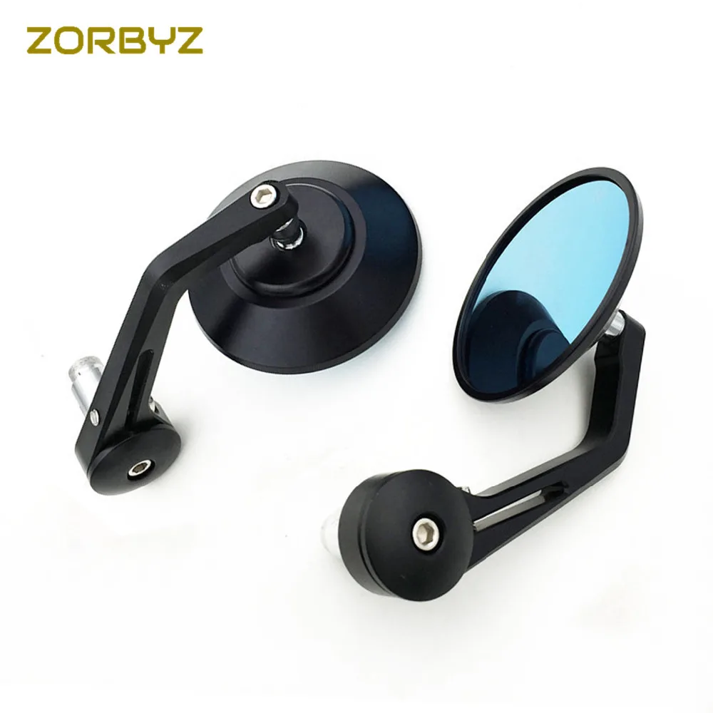 

ZORBYZ Universal 22mm 7/8" Black Aluminium Motorcycle Handle Bar End Round Rearview Side Mirrors
