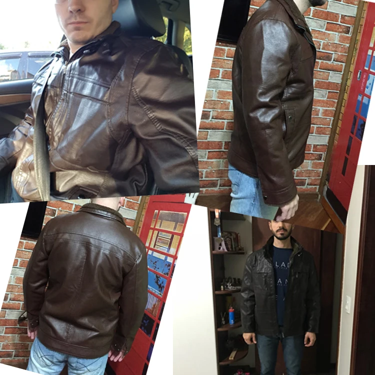 Мужские кожаные куртки, зимние теплые флисовые пальто, толстая верхняя одежда на молнии, мотоциклетная мужская верхняя одежда из искусственной кожи, деловая зимняя меховая куртка