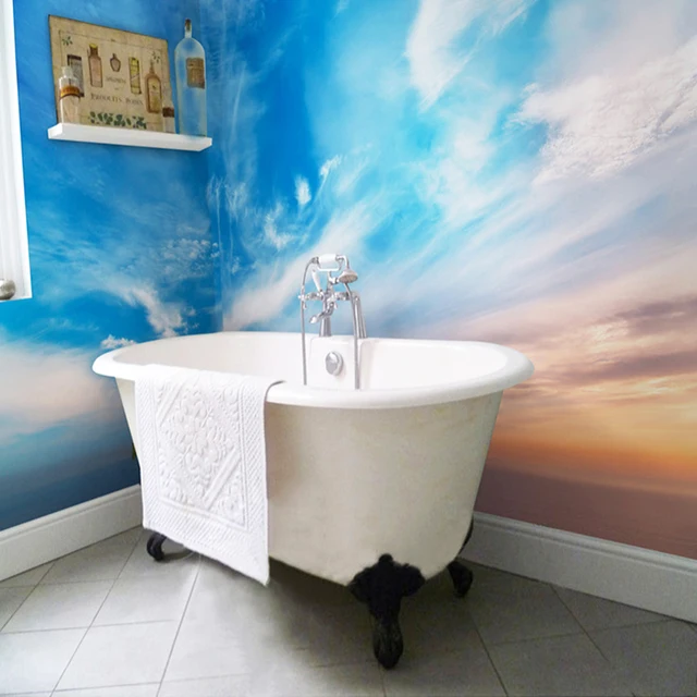 Benutzerdefinierte selbstklebende Badezimmer Wand Tapete Moderne ... Benutzerdefinierte selbstklebende Badezimmer Wand Tapete Moderne ...