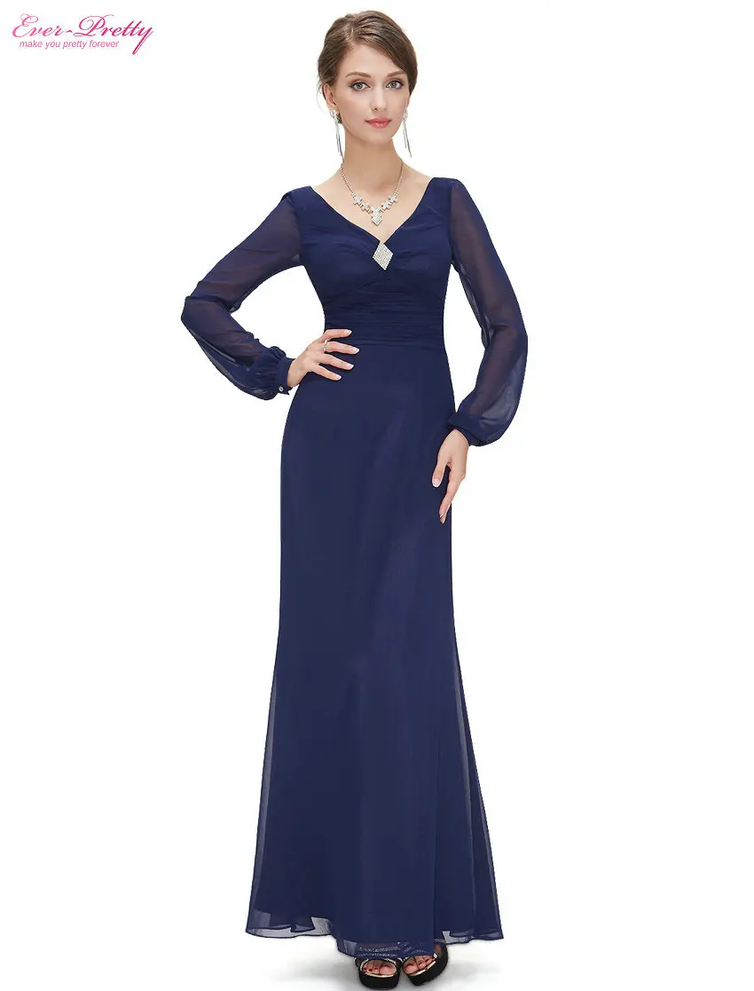  Formal  Elegant Winter  Long Sleeve Evening Dresses  