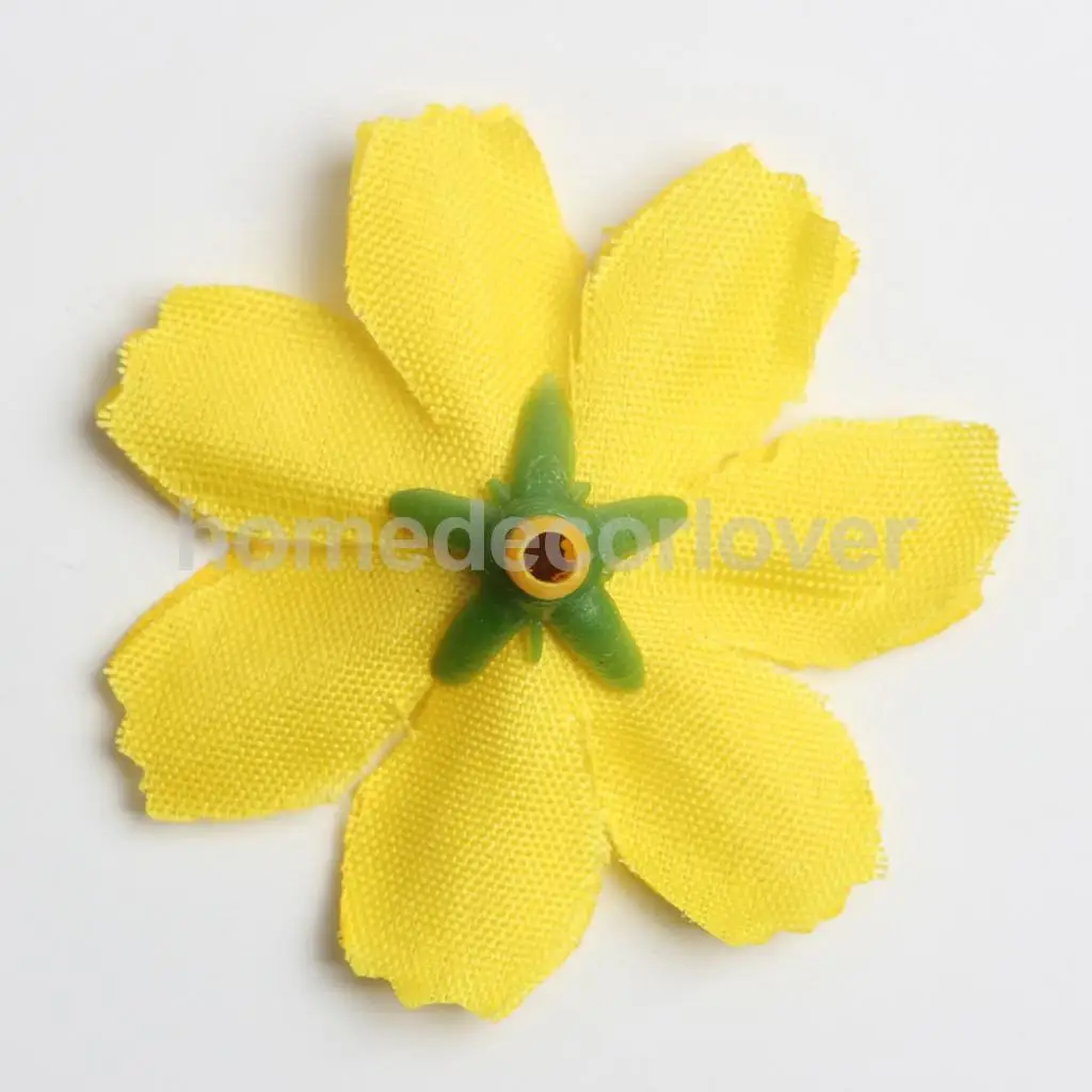 50pcs 4cm Silk Flower Daisies Flower Heads for Wedding/Car/Spring/Home/Garden Decoration Wreath DIY Floral Arts and Crafts