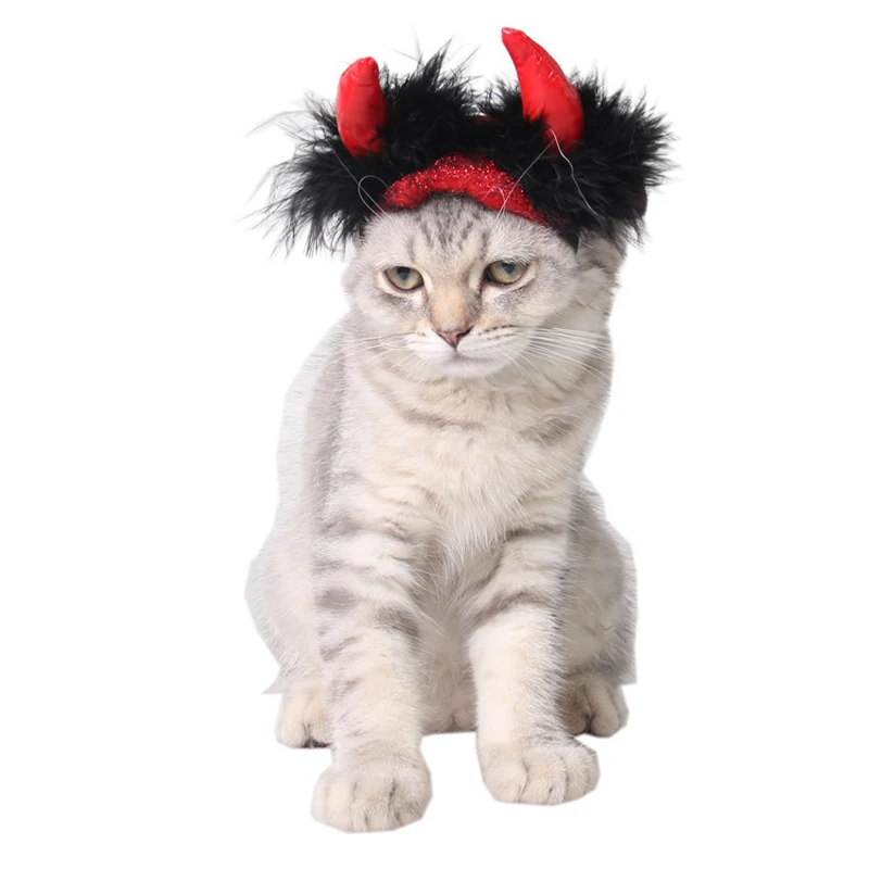 Хэллоуин Рождество головная повязка для домашних животных бык Роговая шляпа Собака Щенок Кошка Косплей Карнавальный костюм головной убор шапки для собак кошек