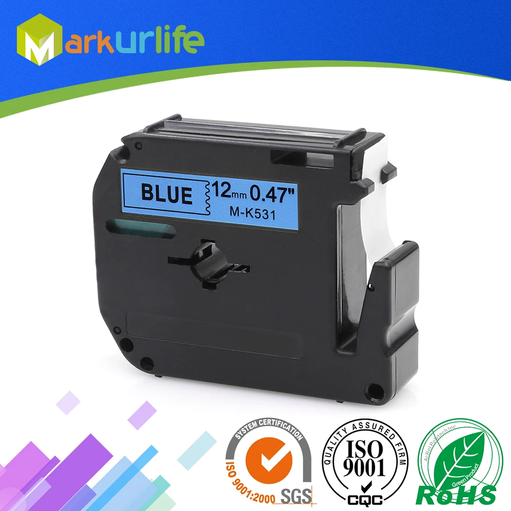 1 PCS/Lot 12mm*8m M-K531 Compatible Brother M Tapes Label cartridge MK531 Mk 531 for P touch printer PT100 PT65 | Компьютеры и офис
