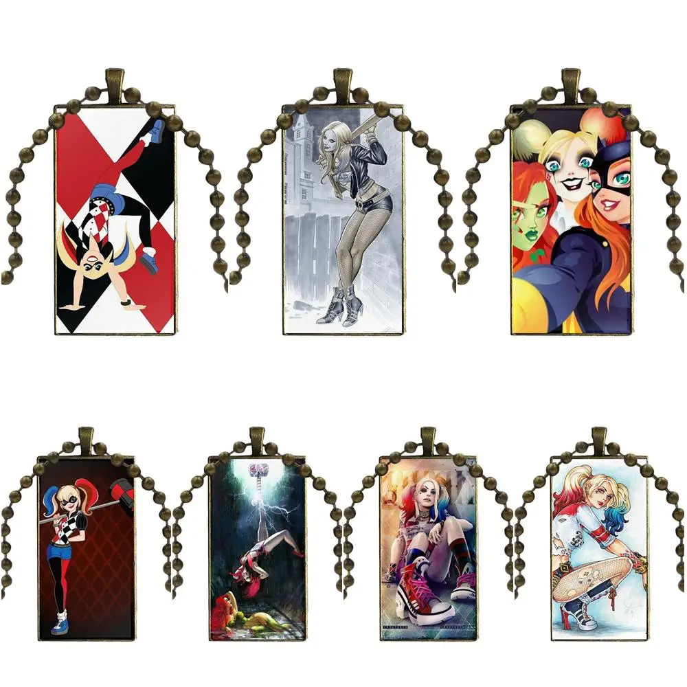 EJ Glaze Super Hero Poison Ivy Harley Fashion Glass Cabochon Pendant Rectangle Necklace Choker Jewelry For Wedding | Украшения и