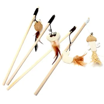 Product For Cat Toys interactive With Bells Elastic Rod Has a Funny Cat Mouse Pumpkin Feather Chick Fish Mascotas Juguetes AA