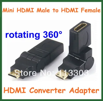 

3pcs Mini HDMI Male to HDMI Female HDMI Converter Adapter Connector 360 Degree Rotating Cable Adapter