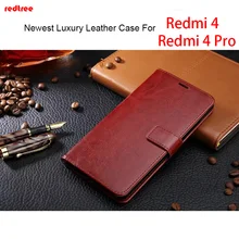 Xiaomi редми 4 Случай Флип Pu Роскошный Кожаный Crazy Horse Pattern высокое Качество Крышка Xiaomi редми 4 Pro Случае Xiomi Коке Капа