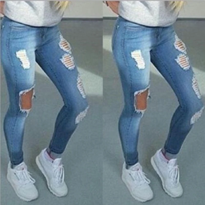 blue ripped jeans womens