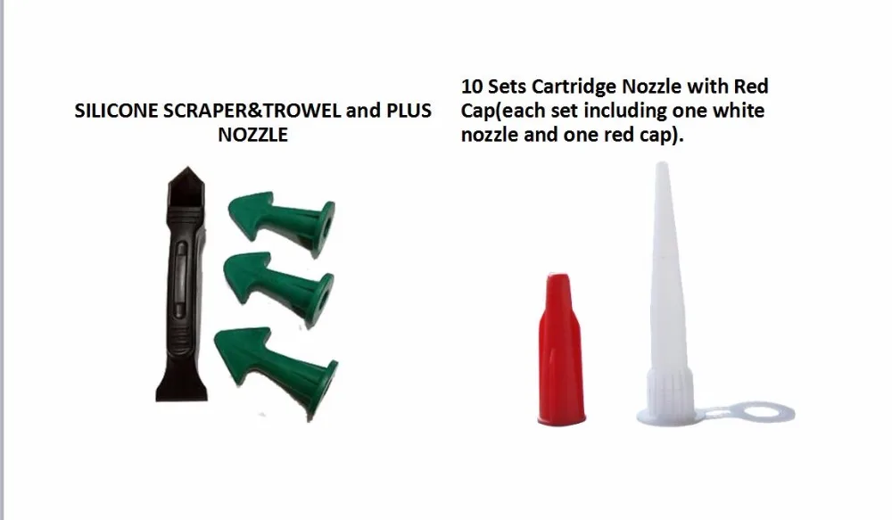 BC-P053-silicone sealant nozzle with sealant wiper and scraper