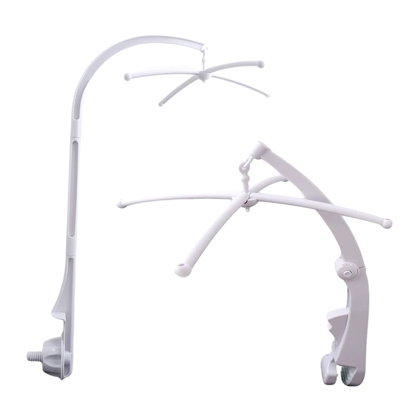 Baby Crib Holder White Rattles Arm Bracket Set Cot 360 Degree Rotating Cribs Bed Bell Toy Wind-up Baby Rotary Mobile Music Box