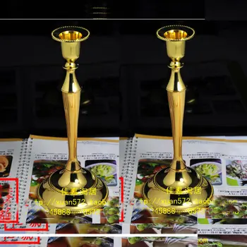 

H25cm one pair Metal Cylinder gold candelabra silver candlesticks for wedding decoration gold candle 2005b