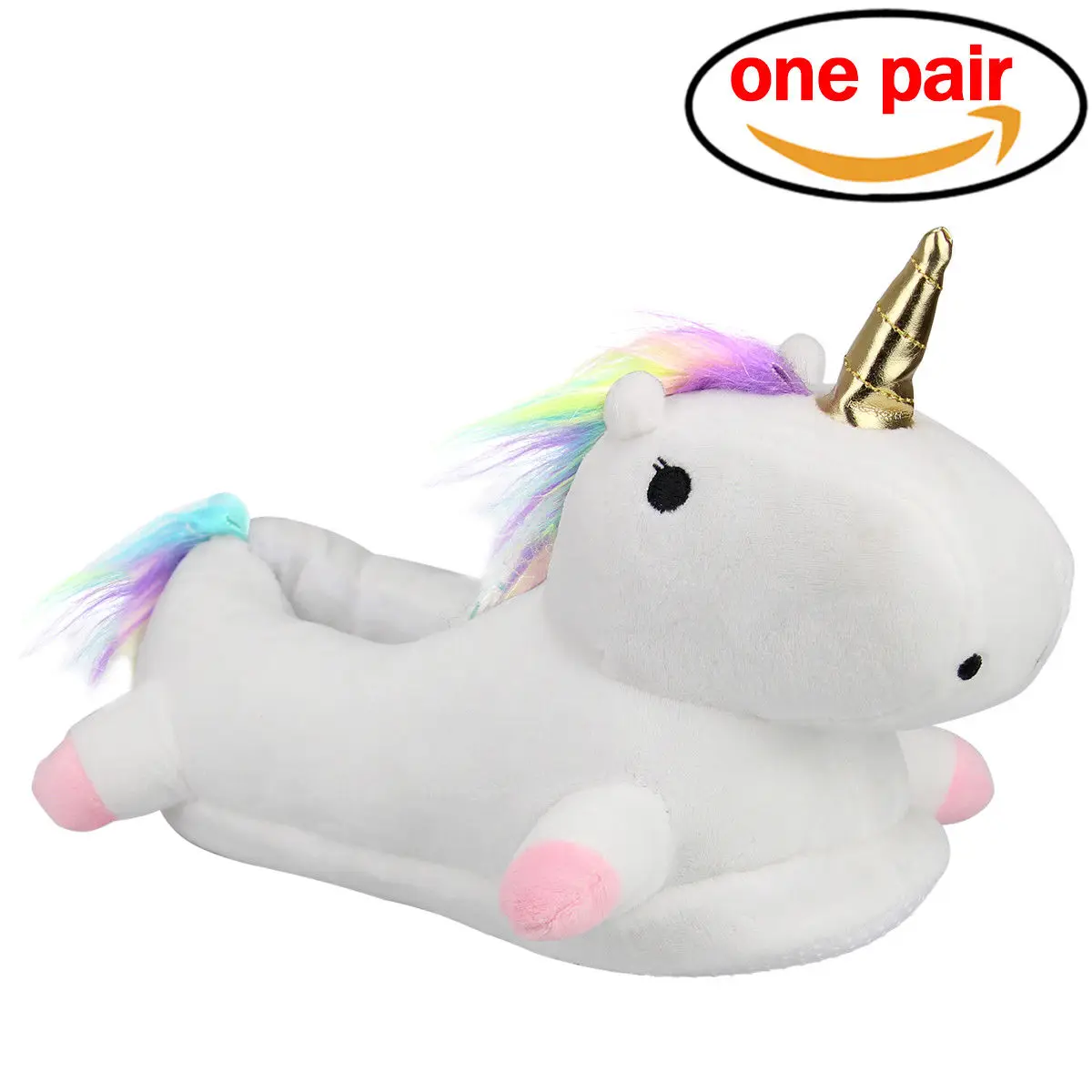 13x26cm 3D Unicorn Slippers for Girls and Women Soft Fluffy Non slip
