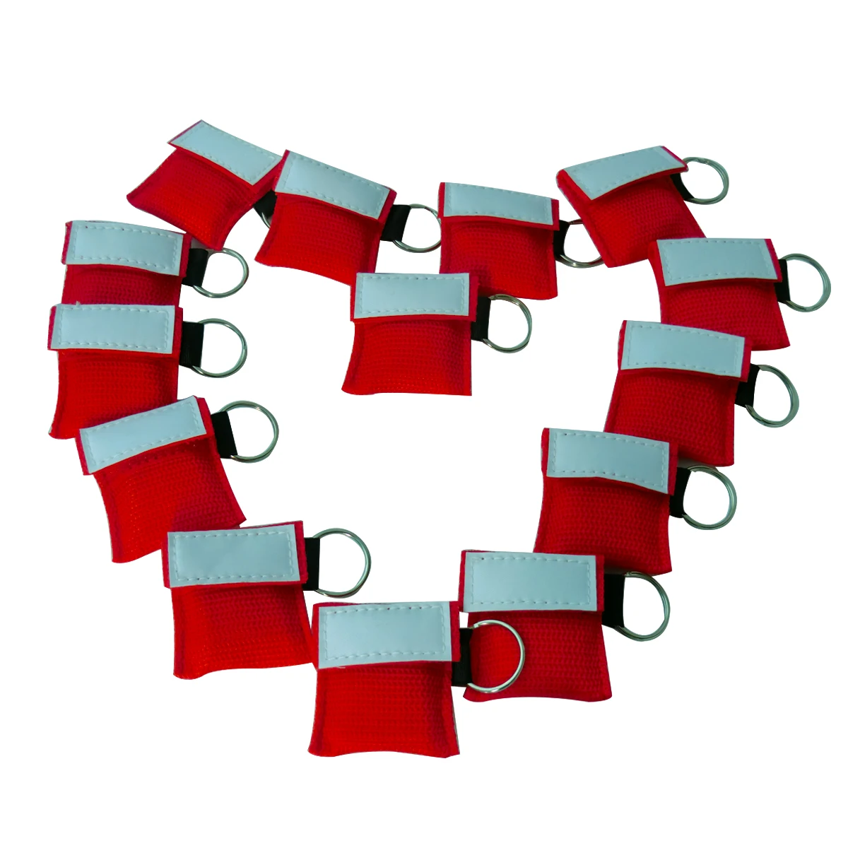 Whosale 500Pcs/Red CPR Resuscitator Mask Keychain Emergency Face Shiled First Aid Rescue Kit With One-way Valve Health Care Tool
