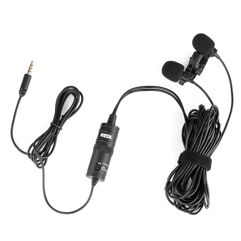 BOYA BY M1DM двойная головка Lavalier всенаправленный конденсаторный микрофон аудио