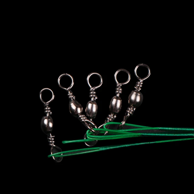 Amazing 20pcs/lot LUSHAZER Fishing Wire Line Leash Lure Fishing Lures cb5feb1b7314637725a2e7: Black|Green|Silver