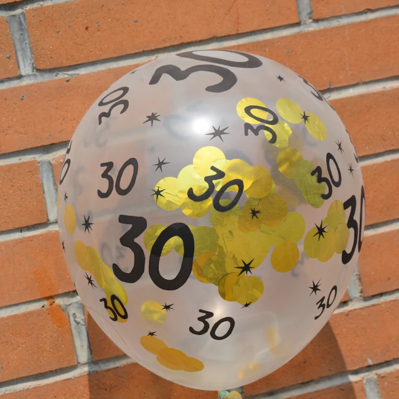 

Bithday Number Age Ballons With Gold, Silver Circle Confetti 5 Pieces set