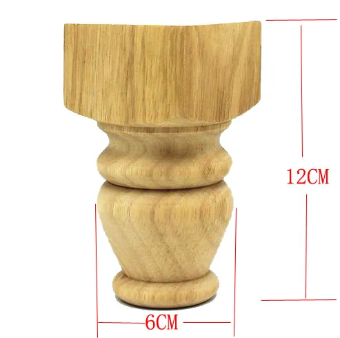 

4PCS/LOT 12X6CM Rubber Wood Cabinet Feets Sofa Furniture Table Legs Foot