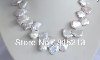 

ddh00184 stunning big 20mm baroque white freshwater cultured pearl necklace