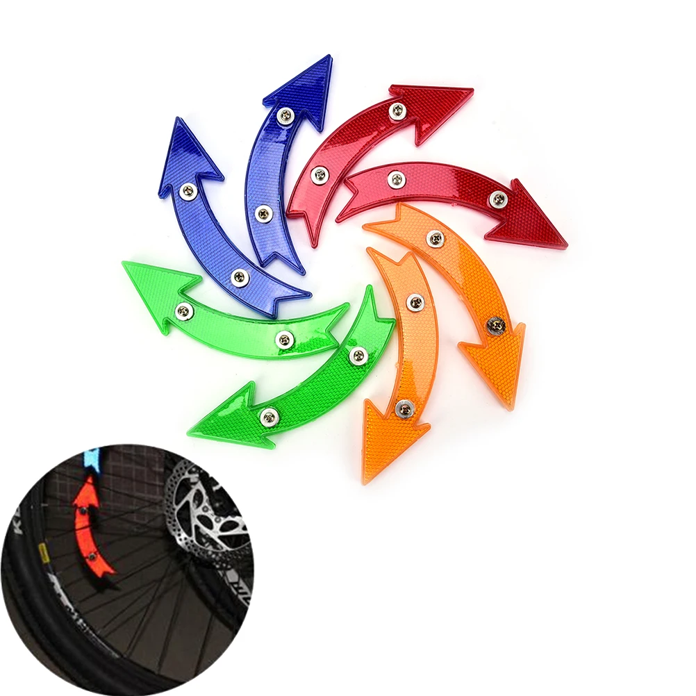 2Pcs Bike Bicycle Wheel Spoke Reflective Reflector Arrow Shape Bike Cycling Bicycle Safe And Warning light lamp