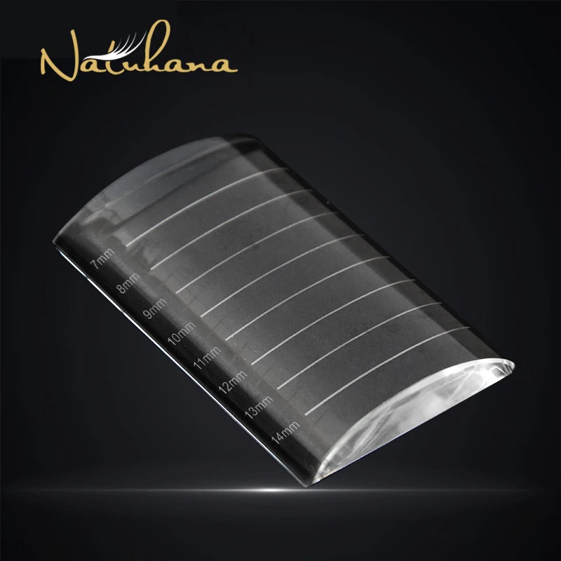Natuhana Extension Ciglia Pallet Crystal Glass U Curved Straight Stand Supporto Per Ciglia Finte Vassoio Per Colla Trasparente Strumento Per Il Trucco