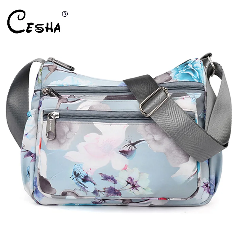 Модная женская сумка на плечо с мультипликационным принтом, Высококачественная нейлоновая сумка-мессенджер, много карманов, сумка через плечо, нейлоновая сумка, сумочка