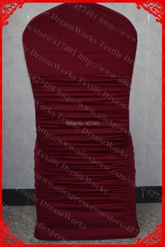 

NO.28 Burgundy Purple Ruffled Spandex Chair Cover/Lycra Chair Covers/Sash With Band For Wedding Party Banquet Home Decorations