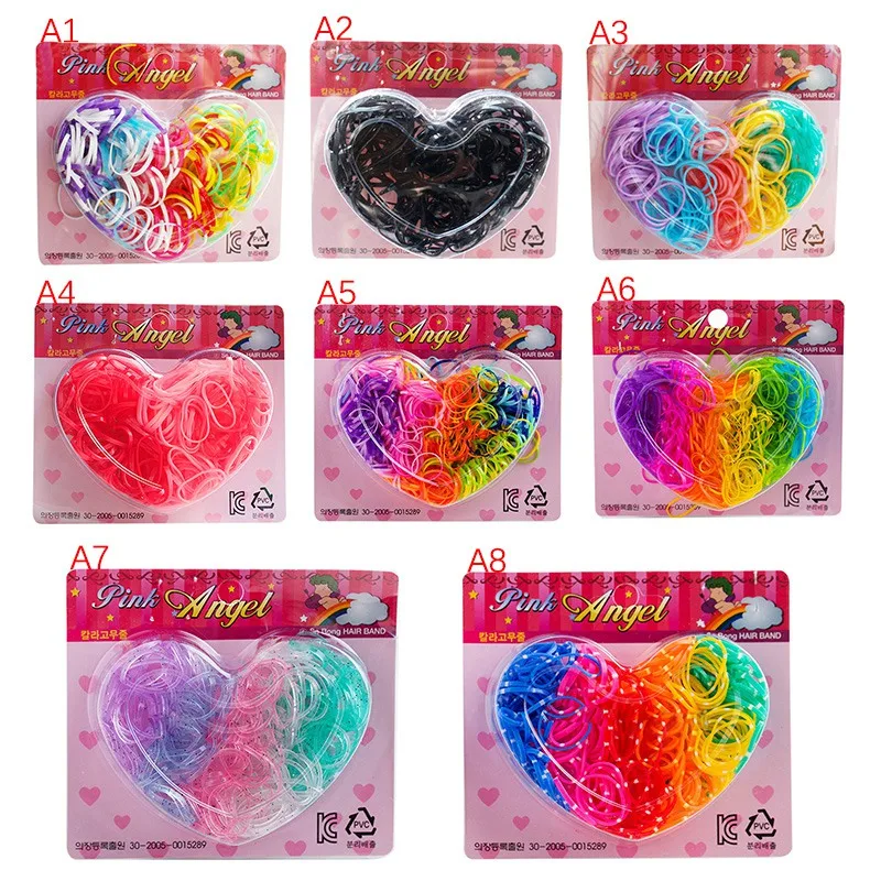 Lot Baby Kids Cute Elastic Rubber Band New Children's Candy Color Girls Hair Acessories Solid Color Hair Ring