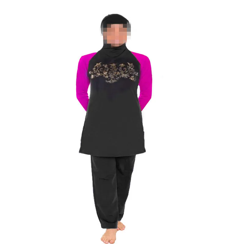 

5XL-S Muslima Swimwear Plus Size Islamic Garment Women Long Sleeve Modest Maillot De Bain Islamique Hijab Swimming Suit