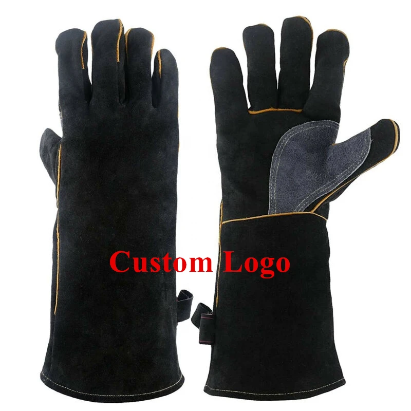Изготовленные на заказ кожаные рабочие перчатки, персонализированные рабочие перчатки с логотипом