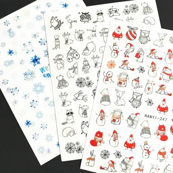 

Christmas snowflake design Newest HANYI-247 3d nail sticker Japan style nail sticker decal DIY art decoration tools