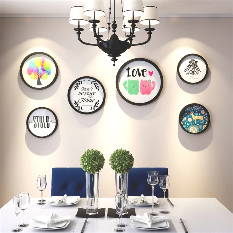 Large Szie Black White Round Wood Picture Frames Simple Modern Wooden