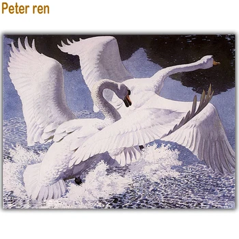 

Peter ren Diamond painting Cross stitch Animal Round/Square Diamond mosaic Full Embroidery with diamonds"Running swan"