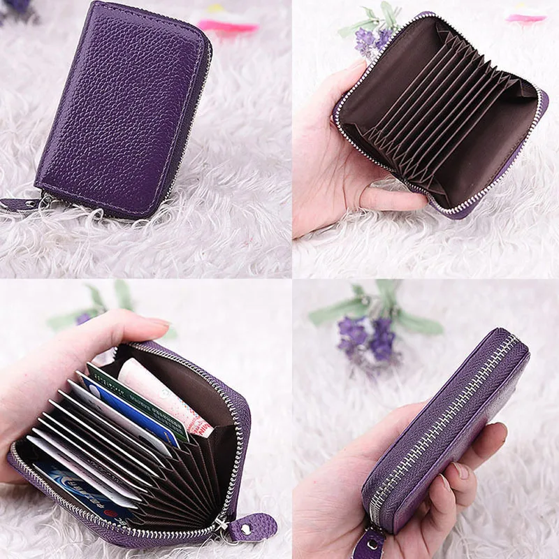 

Mens Womens Leather Case Organizer Purse Mini Slim Wallet ID Credit Card Holder