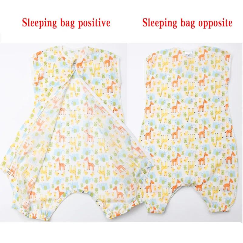 Спальный мешок для малышей хлопок тоньше 2 слоя летний костюм для малышей; комбинезон для сна пижамы для маленьких детей Костюмы для детей от 0 до 5 лет спальные принадлежности