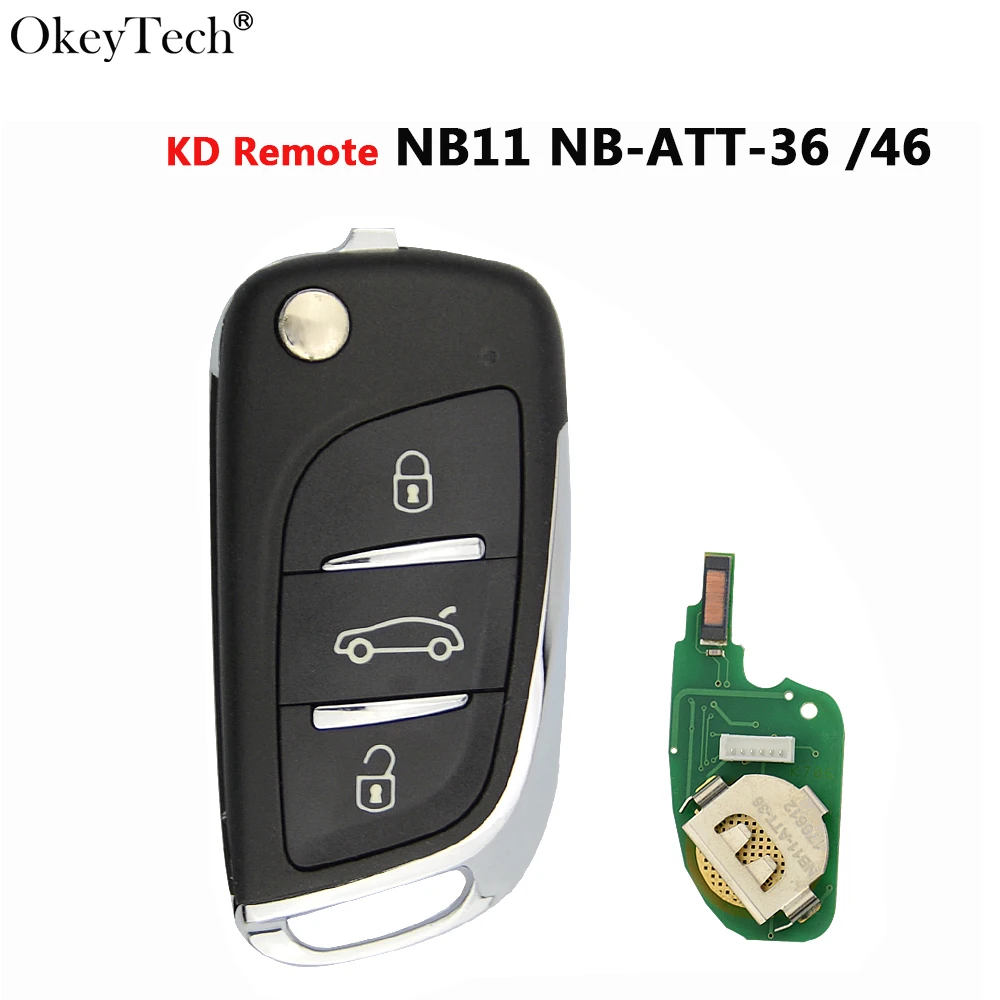 

Okeytech NB-ATT-36 NB-ATT-46 NB11 KD Key Remote Control Auto Car Key Keydiy 3 Buttons for MINI URG200/KD900/KD200 Key Programmer