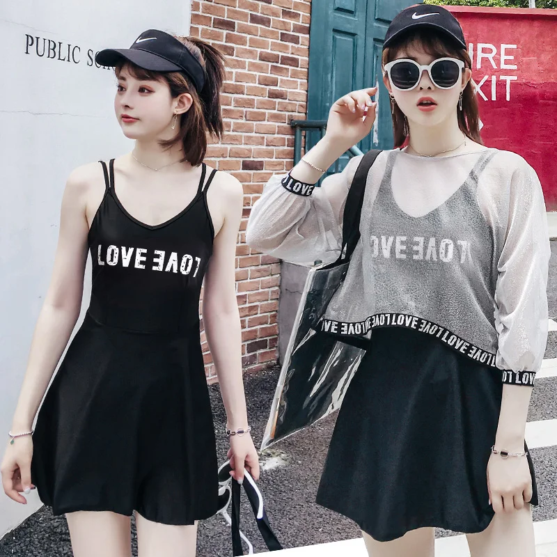 

New swimsuit sexy conjoined skirt boxer with blouse two-piece swimsuit