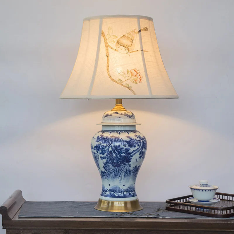 Bedroom vintage table lamp china Study living room Table Lamp for wedding decoration porcelain ceramic vintage table lamp (1)